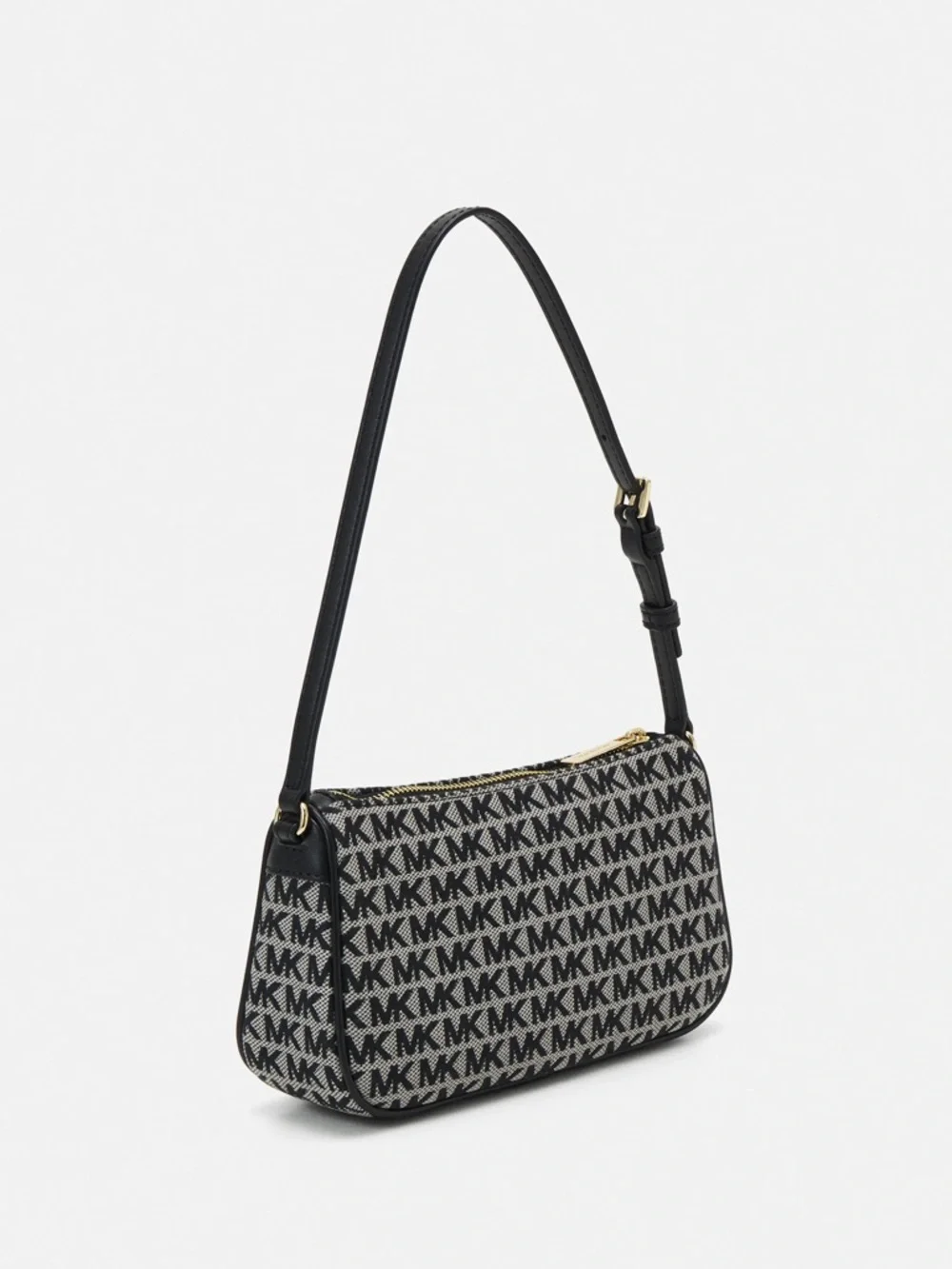 Michael Kors Black and Cream MK Logo Shoulder Bag - Picture 6 of 6